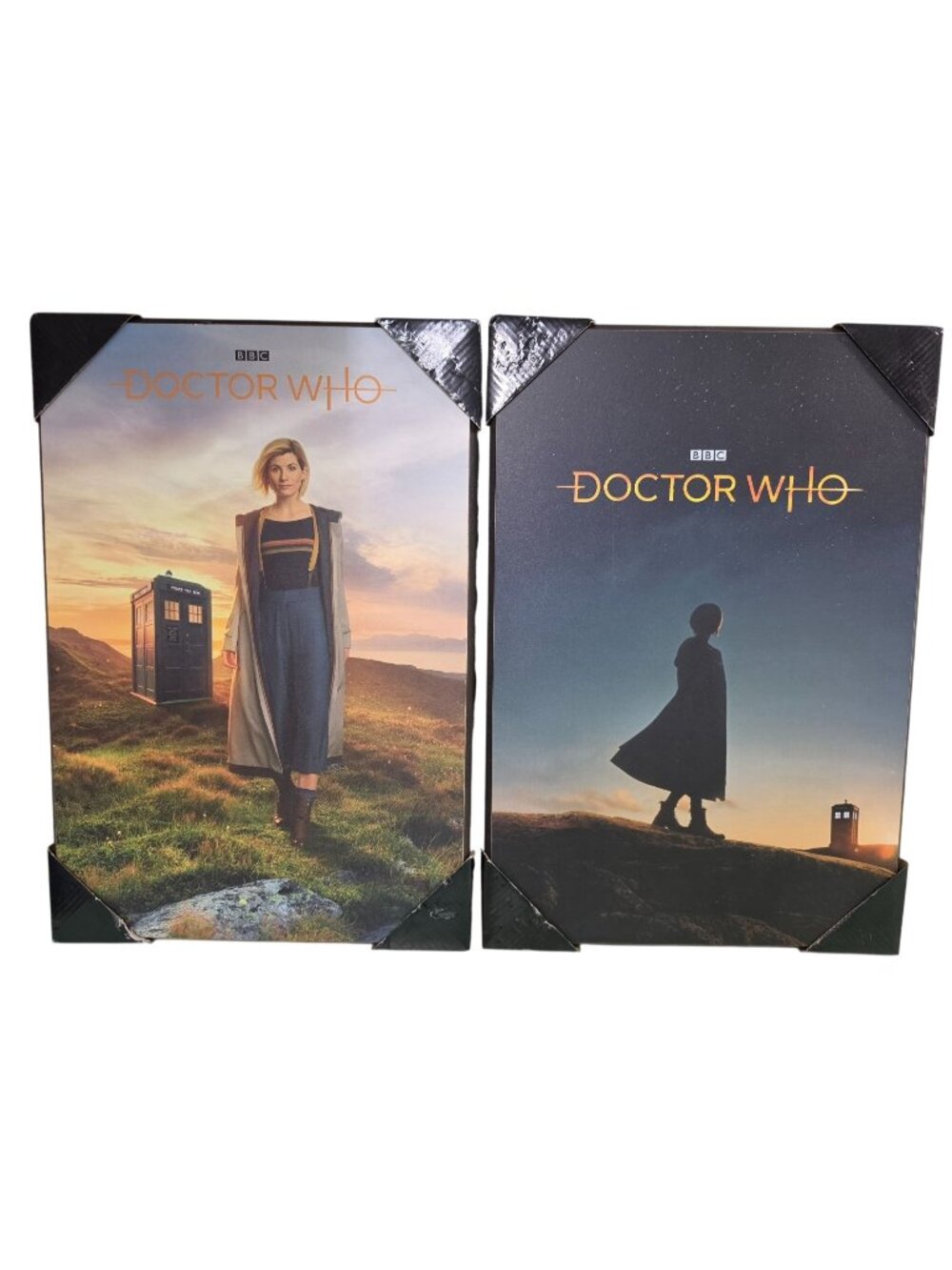 Lot of 2 Doctor Who Wall Art 13x19 BBC 13th Doctor TARDIS Wood Plaques